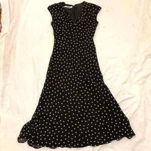 90s vintage black and white polka dot dress